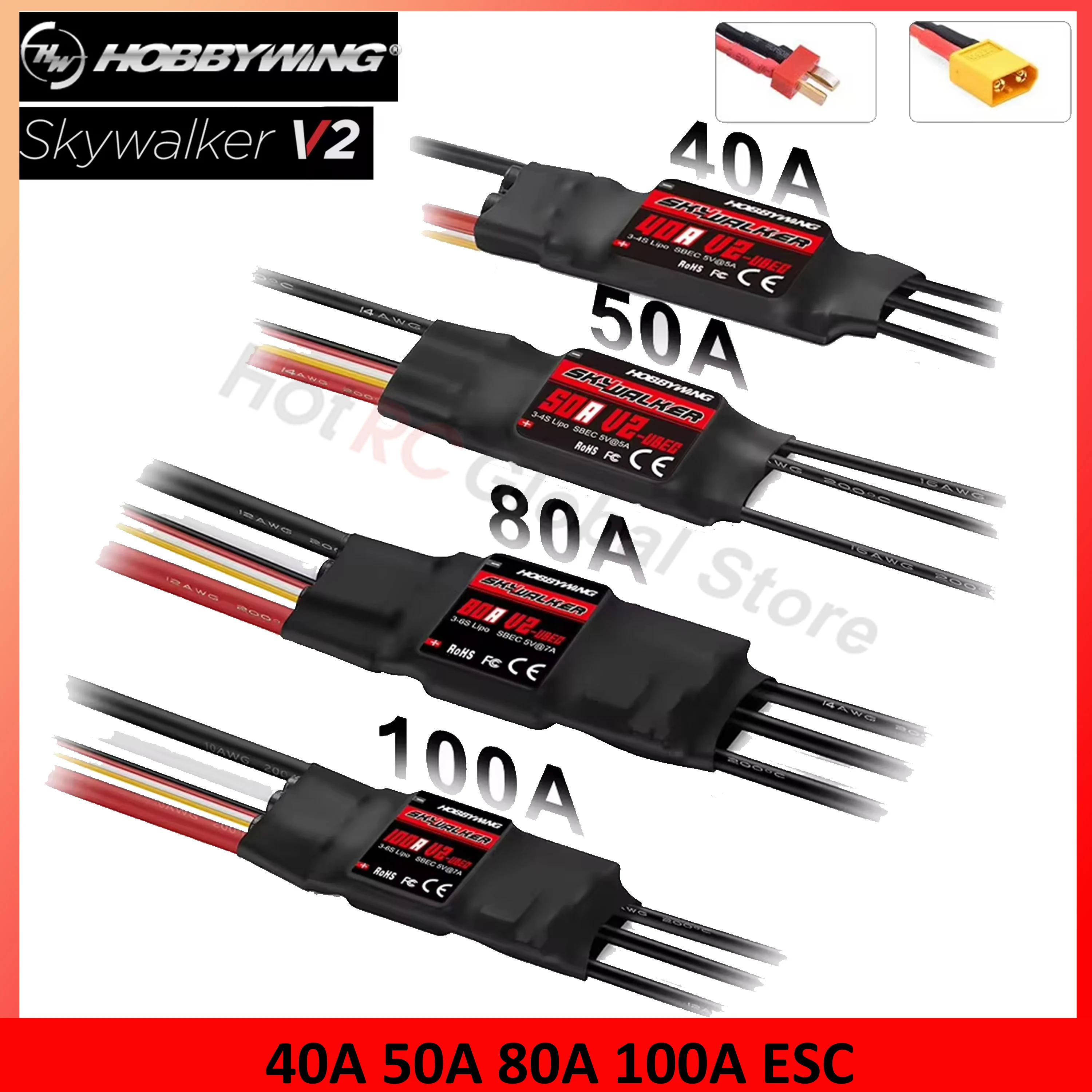 Drone Racing Motor - HOBBYWING 스카이워커 V2 시리즈, 브러시리스 ESC